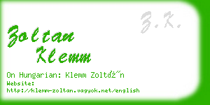 zoltan klemm business card